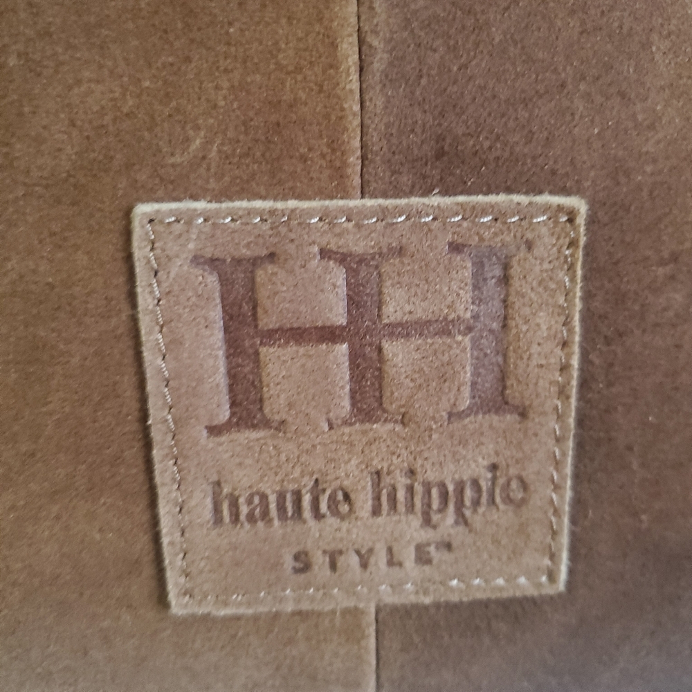 HAUTIE HIPPIE NWT FRINGE SUEDE HOBO BAG. SHOULDER . BROWN WESTERN BOHO - Picture 3 of 8